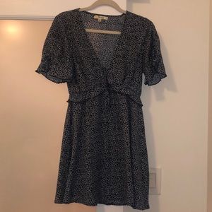 Navy and White Floral Dress